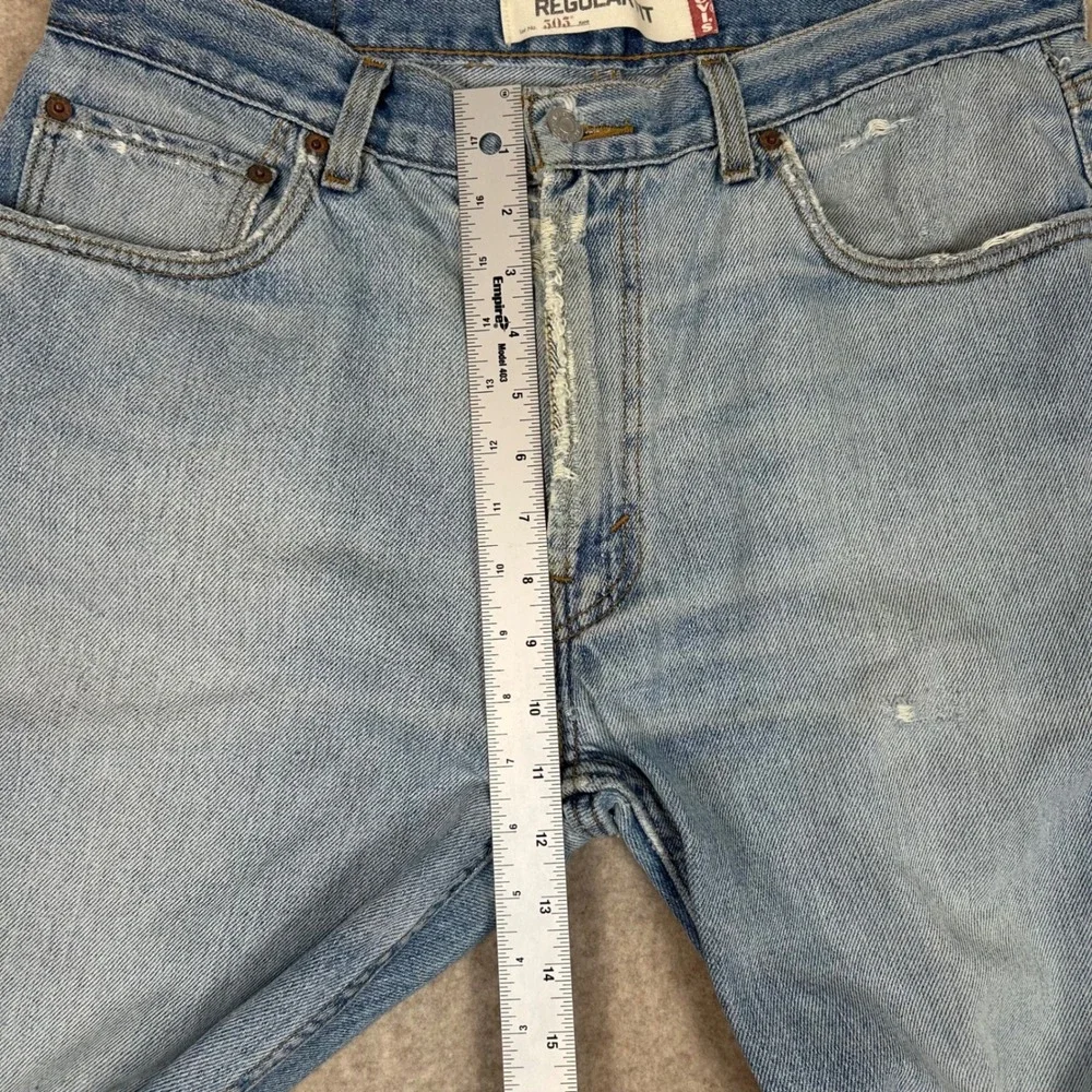 Levi's 505 Regular Fit Jeans Mens 36x29 Light Wash Denim Straight Leg 00505-4891